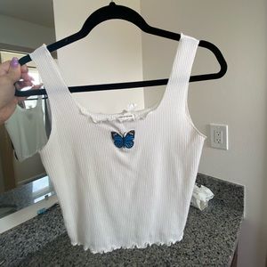 Butterfly crop tank top